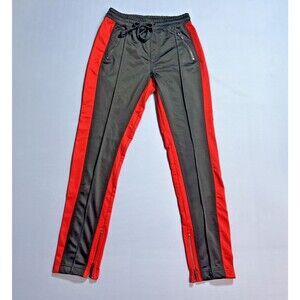 Ninth Hall Jogger Sweatpants Black& Red Pockets Drawstrings Zip Ankle Mens Sz S